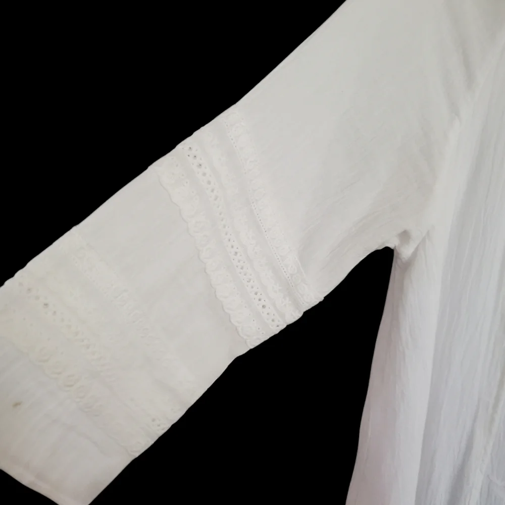 Sundance cataloge white cotton Gauze embroidered dress, size medium - Picture 7 of 12